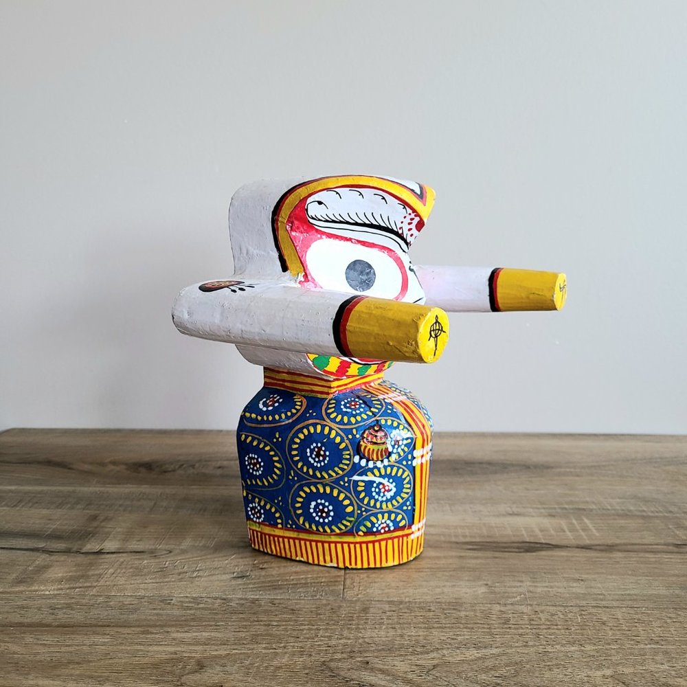10'' tall hand crafted wooden Indian traditional doll Lord Jagannath. - Picture 2 of 8